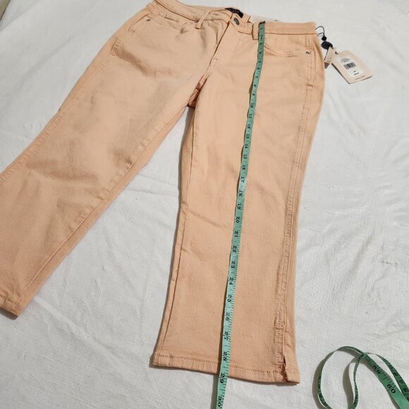 NYDJ Chloe Capri crop stretch Jeans Women's Size 8P Melon Side Slits  NWT ---7 - Picture 3 of 11
